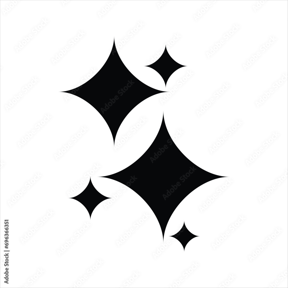 Fototapeta premium Sparkle shiny icon vector illustration. Clean black and white.