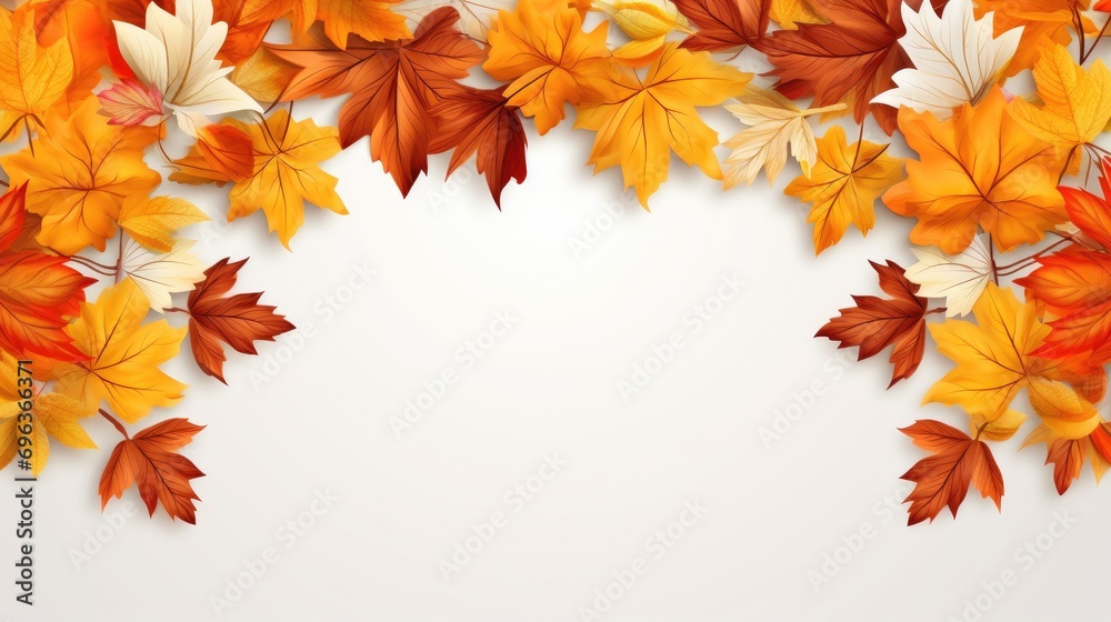 Autumnal Charm: Decorative Frame with Beautiful Fall Leaves Border Autumnal Charm: Decorative Frame with Beautiful Fall Leaves Border