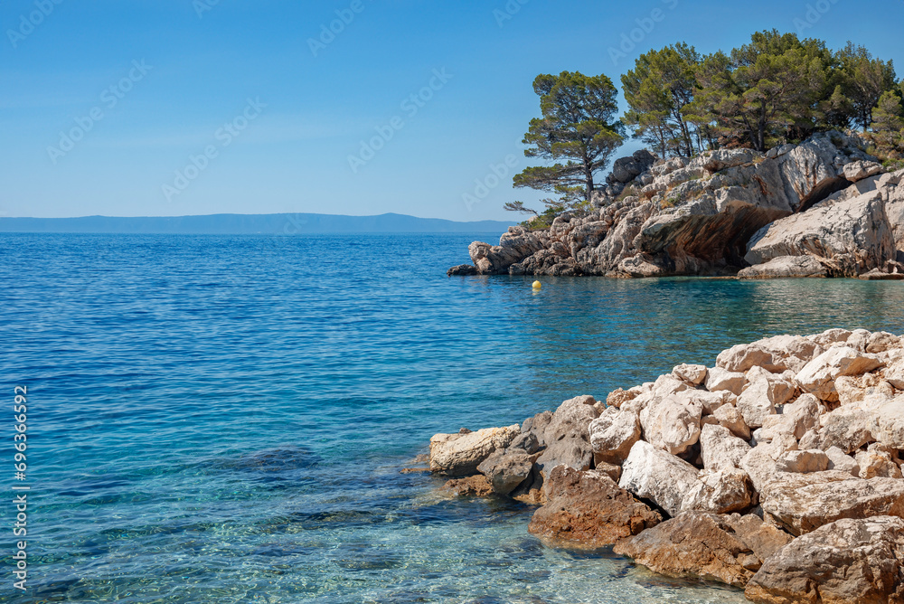 Magnificent beach in Brela on Makarska Riviera. Croatia.