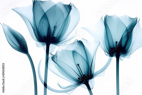 xray photo of tulips on white background © Salander Studio
