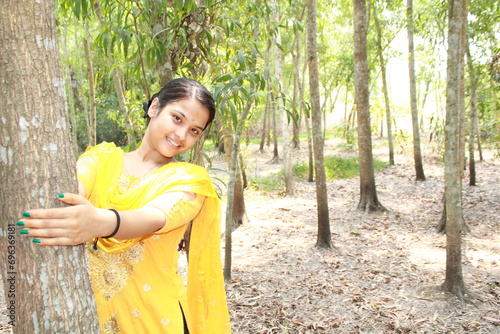 Charming Indian Girl In The Outdoors.