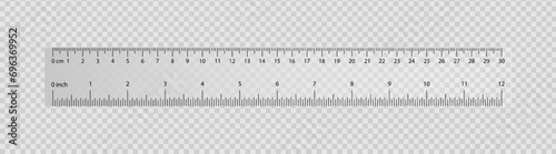 Plastic ruler on transparent background illustration. Centimeter, school, measurement, line, drawing, mathematics, geometry, meter, compass, length. Vector icons for business and advertising