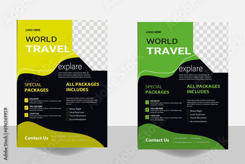 flier ,  creative, design,
fographic, modern, publication, 
 style, vector, headline, element, poster, 
travel, nature, earth, social, Green, shape, natural, media, tour, tourism, 
vacation, trip, hol photo