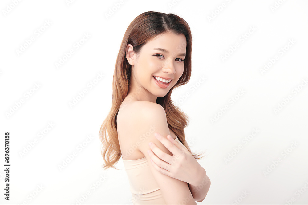 Beautiful young asian woman with clean fresh skin on white background, Face care, Facial treatment, Cosmetology, beauty and spa, Asian women portrait. Beautiful young asian woman with clean fresh skin on white background, Face care, Facial treatment, Cosmetology, beauty and spa, Asian women portrait.