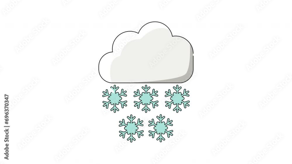 Animation forms a snow cloud icon Animation forms a snow cloud icon