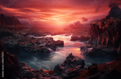 Luminous Labyrinth: Twilight Tide in the Mystic Canyons