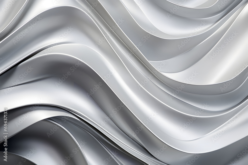 Obraz premium Platinwellen: Elegante wellenförmige Oberflächenstruktur aus edlem Metall für modernes Design
