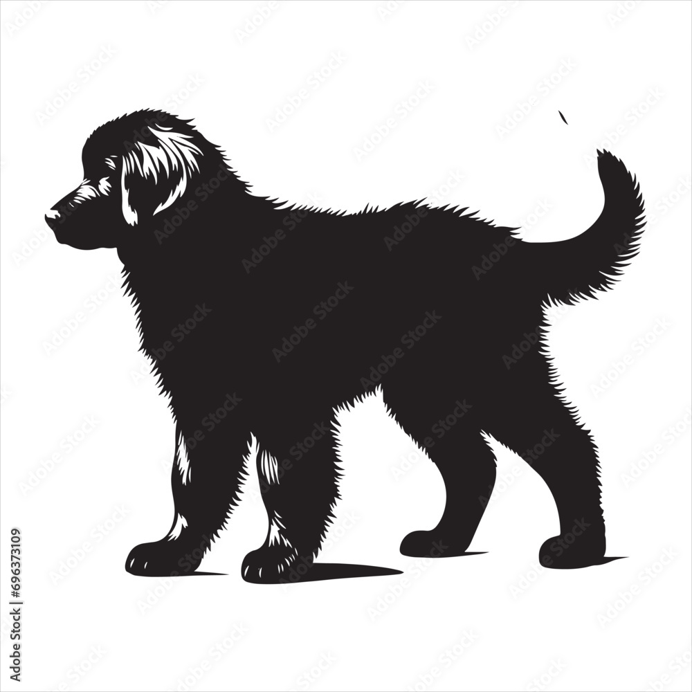 Dog Silhouette - Mysterious Wolves, Sleek Coyotes, and Wild Canines Roaming in Nature's Silhouette Beauty - Minimallest dog black vector
