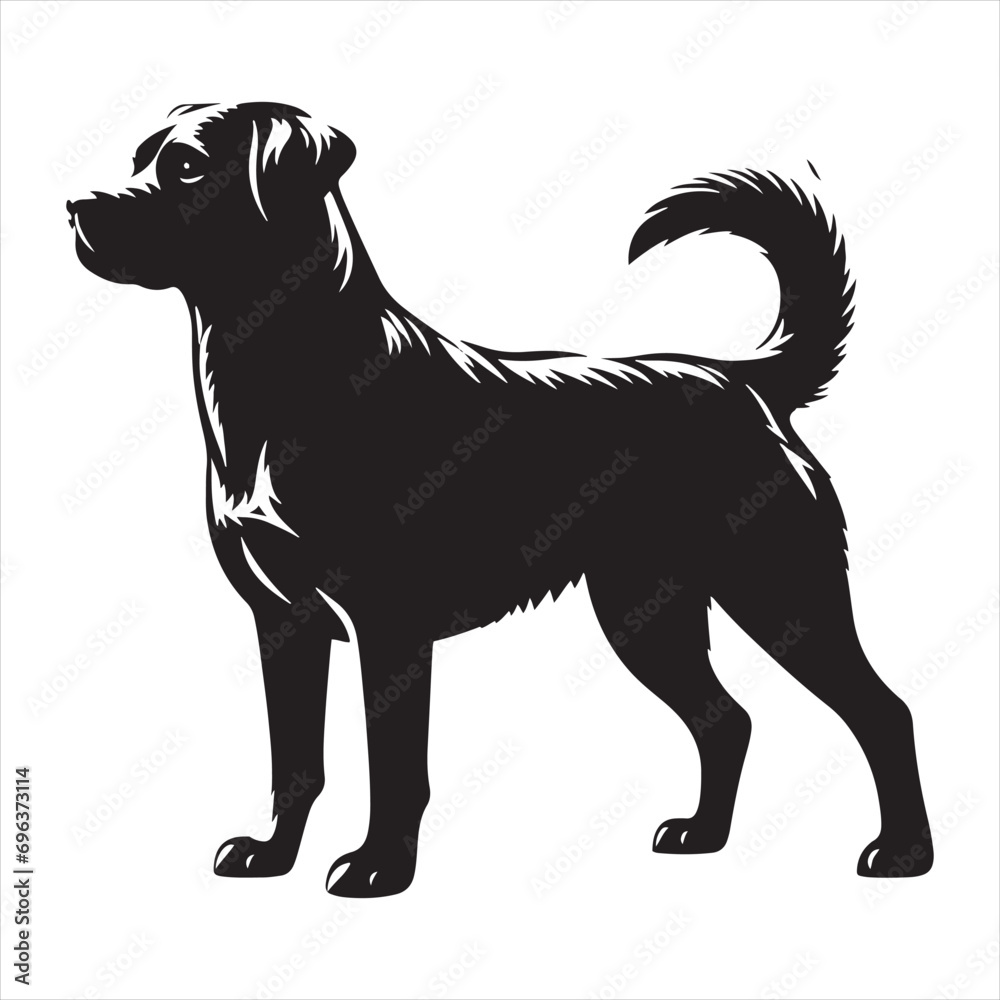 Dog Silhouette - Canine Companions, Loyal Guardians, and Furry Friends in Heartwarming Silhouettes - Minimallest dog black vector
