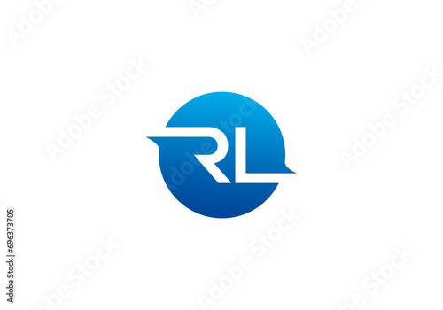 RL letter logo design on luxury background. LR monogram initials letter logo concept.