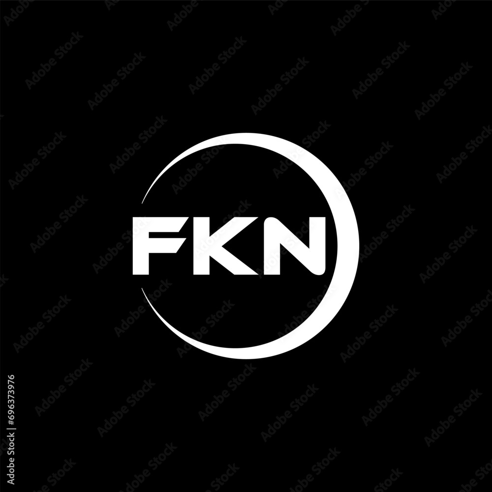 FKN letter logo design with black background in illustrator, cube logo, vector logo, modern alphabet font overlap style. calligraphy designs for logo, Poster, Invitation, etc. FKN letter logo design with black background in illustrator, cube logo, vector logo, modern alphabet font overlap style. calligraphy designs for logo, Poster, Invitation, etc.