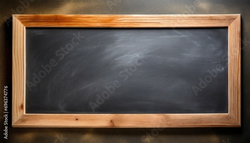 blank chalkboard in wooden frame
