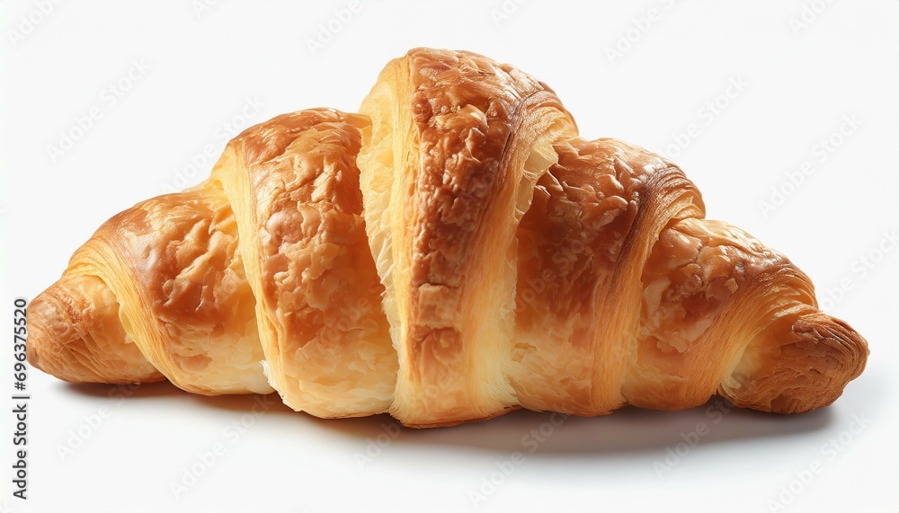 fresh croissant on a white background isolated