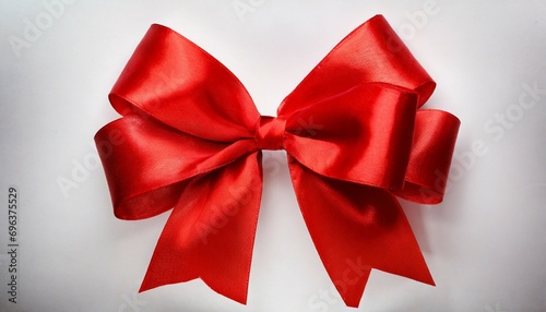 big red bow on white