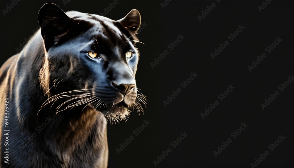 template of a black panther with a black background