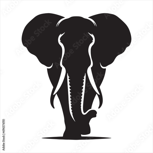 Elephant Silhouette - Elephant Mandala Art, Intricate Patterns, and Decorative Designs in Spiritual Shadows - Minimallest elephant black vector
