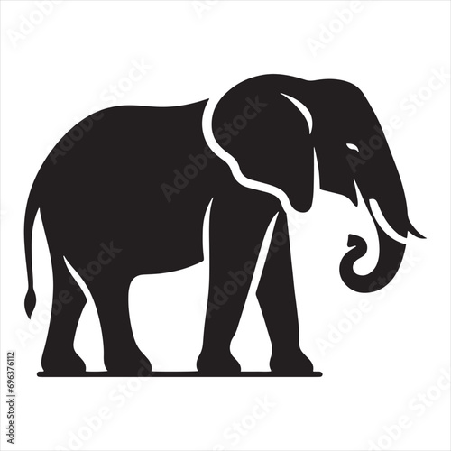 Elephant Silhouette - Mystical Elephant Totems, Spiritual Symbolism, and Esoteric Shadows in Ethereal Art - Minimallest elephant black vector
