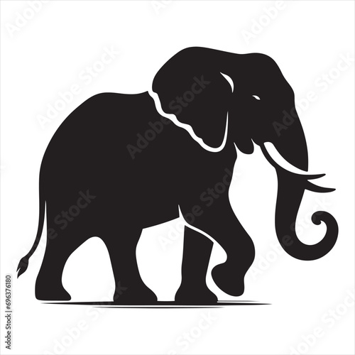 Elephant Silhouette - Wild Elephant Herds, Savannah Sunset, and African Nature in Breathtaking Silhouettes - Minimallest elephant black vector 