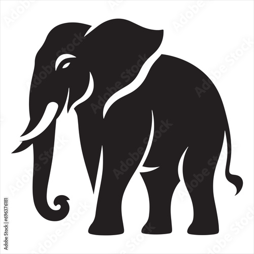 Elephant Silhouette - Intricate Tusker Outlines, Elephant Parade, and Herd Dynamics in Artistic Shadows - Minimallest elephant black vector
