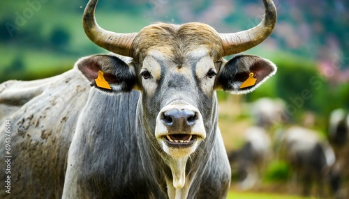 angry ox portrait