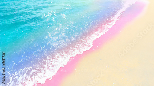 虹色の海 海岸 波打ち際