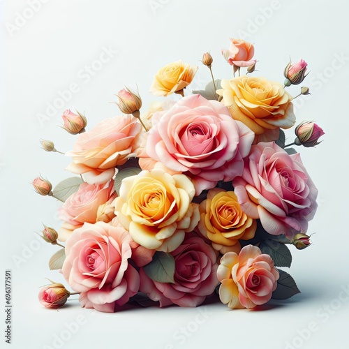 bouquet of roses isolated on white © Deanmon