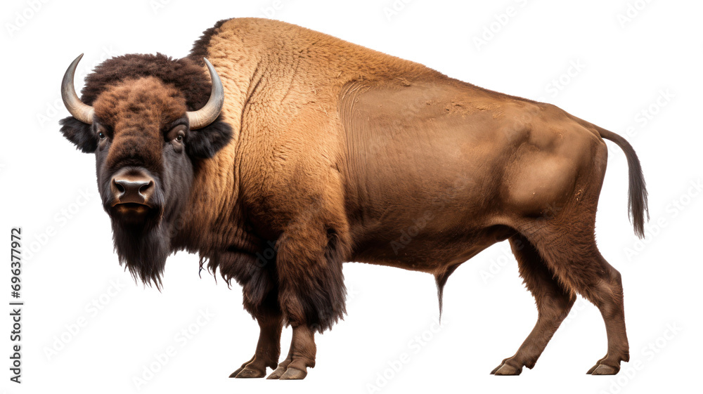 Standing american bison, isolated on white Standing american bison, isolated on white