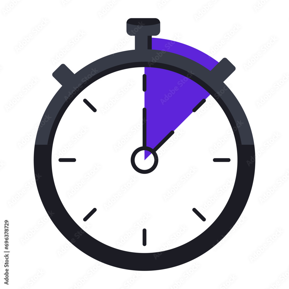 Timer with one division illustration. Time, stopwatch, alarm clock, clock, second, hour, minute, countdown, chronometer, hands, mechanism. Vector icons for business and advertising Timer with one division illustration. Time, stopwatch, alarm clock, clock, second, hour, minute, countdown, chronometer, hands, mechanism. Vector icons for business and advertising