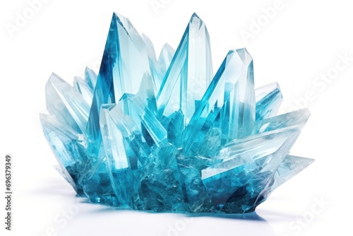 Blue Crystal isolated on white background ,3d 
