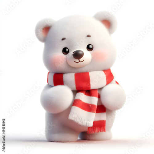 teddy bear with heart happy merry christmas new year 2024  © sinjith
