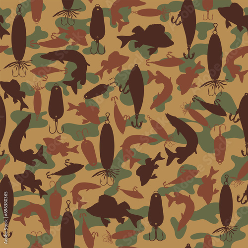 fishing camo seamless pattern
