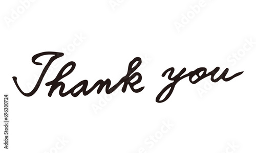 Thank you-文字-筆記体-英語　手書き　ありがとう