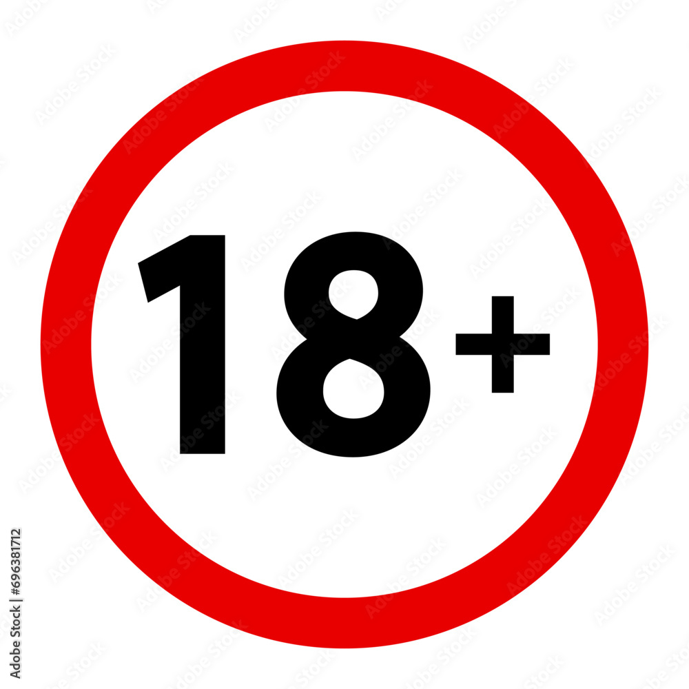 18 illustration. Age limit, films, TV series, cartoons, cinema, genre, viewing, ban, border. Vector icons for business and advertising 18 illustration. Age limit, films, TV series, cartoons, cinema, genre, viewing, ban, border. Vector icons for business and advertising