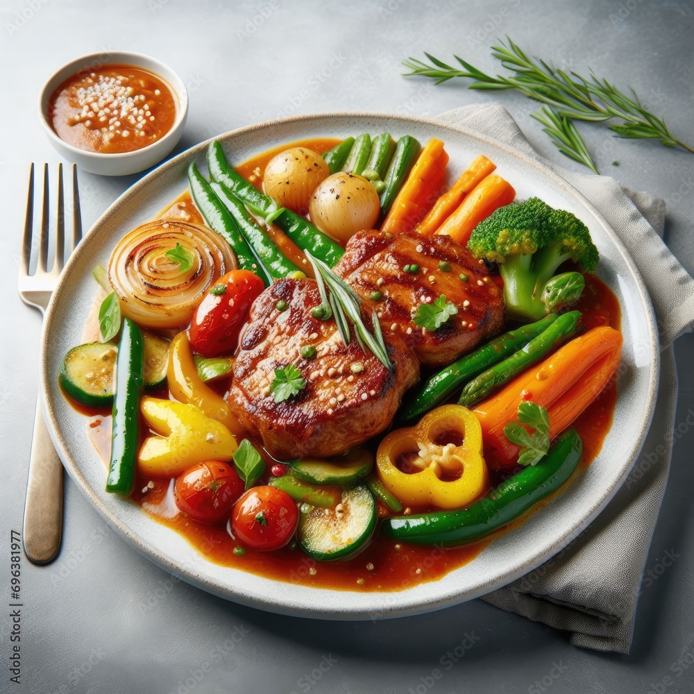 beef steak with vegetables