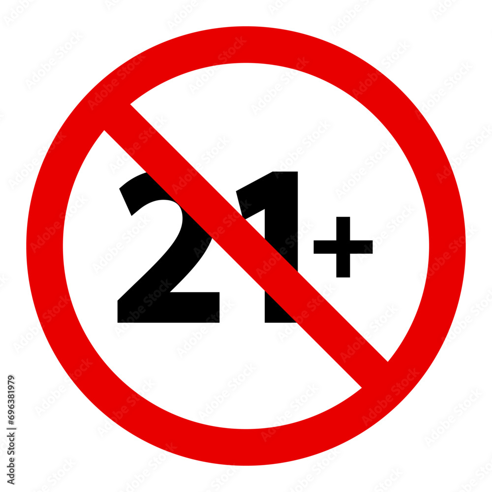Strikethrough 21 lines icon. Age limit, films, TV series, cartoons, cinema, genre, viewing, ban, border. Vector icons for business and advertising Strikethrough 21 lines icon. Age limit, films, TV series, cartoons, cinema, genre, viewing, ban, border. Vector icons for business and advertising