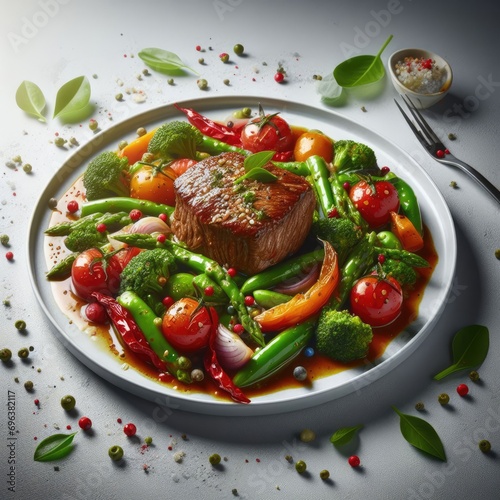 beef steak with vegetables