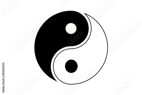 Yin yang illustration. Harmony, balance, Taoism, Chinese philosophy, opposites, unity, dualism, chi, nature, energy. Vector icons for business and advertising