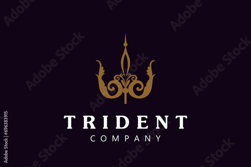 Trident Harpoon Spear,vintage classic logo design