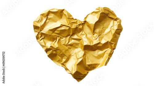 gold foil heart png. Valentine glitter decor isolated on transparent background.