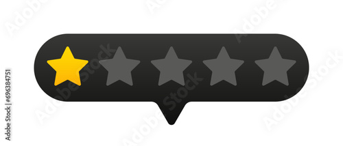 One stars illustration. Favorites, rating, rating, reviews, score, quality, award. Vector icons for business and advertising