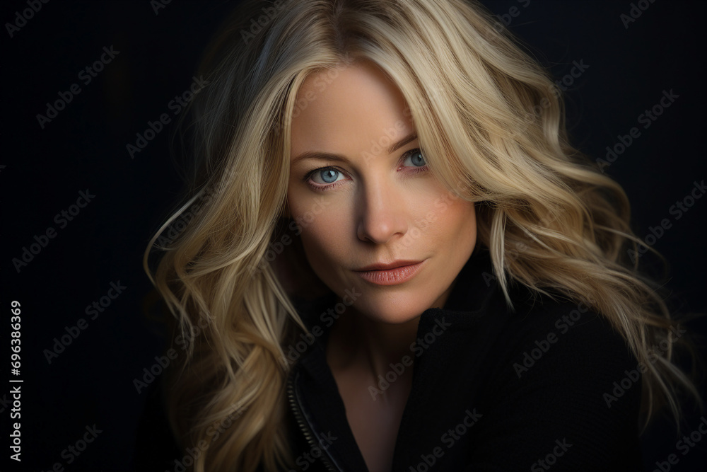 Fototapeta premium Gorgeous attractive mature lady natural beauty ageing concept made by generative ai