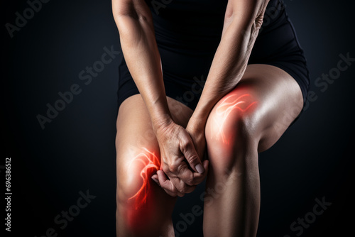 Persona con dolor de rodillas.