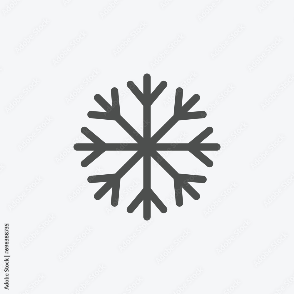 Snowflake vector icon. Isolated Christmas holiday vector decoration illustration Snowflake vector icon. Isolated Christmas holiday vector decoration illustration