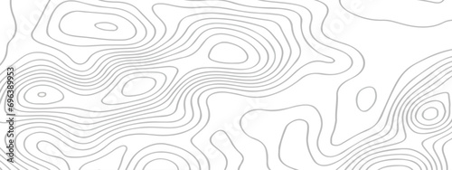 Topographic map background geographic line map with seamless ornament design. The black on white contours vector topography stylized height of the lines map.	