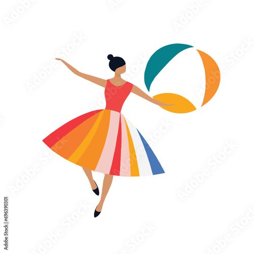 girl  dancer with colorful dress 