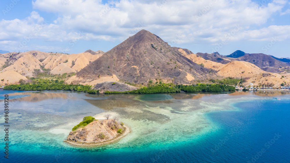 Aerial view at Kelor Island, Flores Island, Indonesia