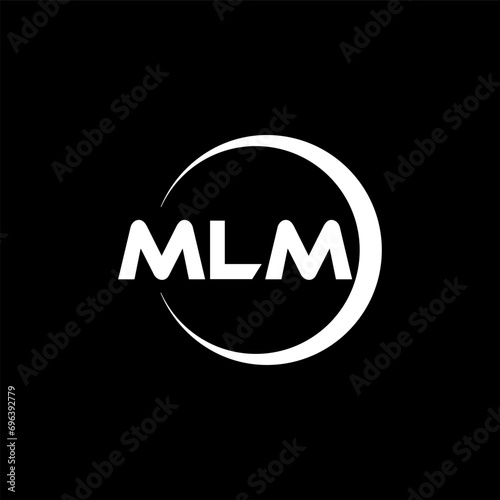 MLM letter logo design with black background in illustrator, cube logo, vector logo, modern alphabet font overlap style. calligraphy designs for logo, Poster, Invitation, etc.