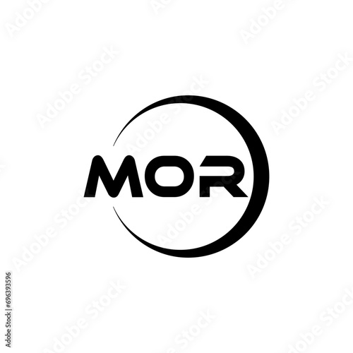 MOR letter logo design with white background in illustrator, cube logo, vector logo, modern alphabet font overlap style. calligraphy designs for logo, Poster, Invitation, etc.