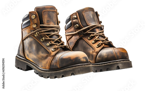 Rugged Steel Toe Protection On Isolated Background