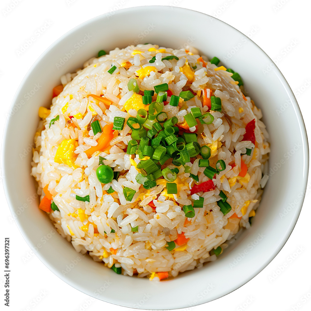 Fried rice on a white background PNG